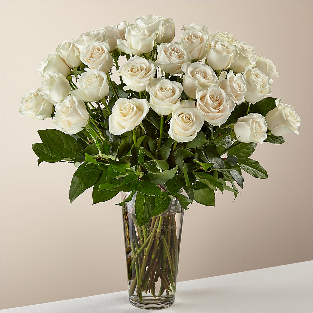Long Stem White Rose Bouquet – Elise Flowers, Tamarac FL