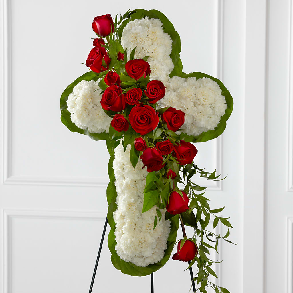 Floral Cross Easel – Elise Flowers, Tamarac FL