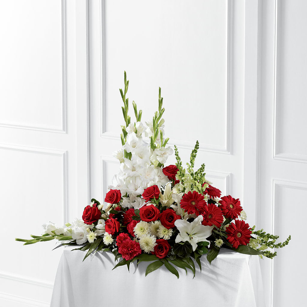 Crimson & White Arrangement – Elise Flowers, Tamarac FL