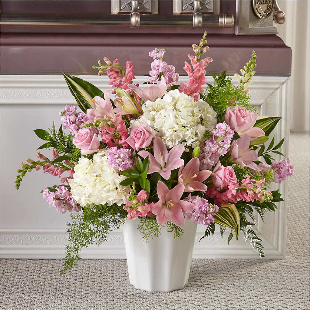 Simply Serene Floor Basket – Elise Flowers, Tamarac FL