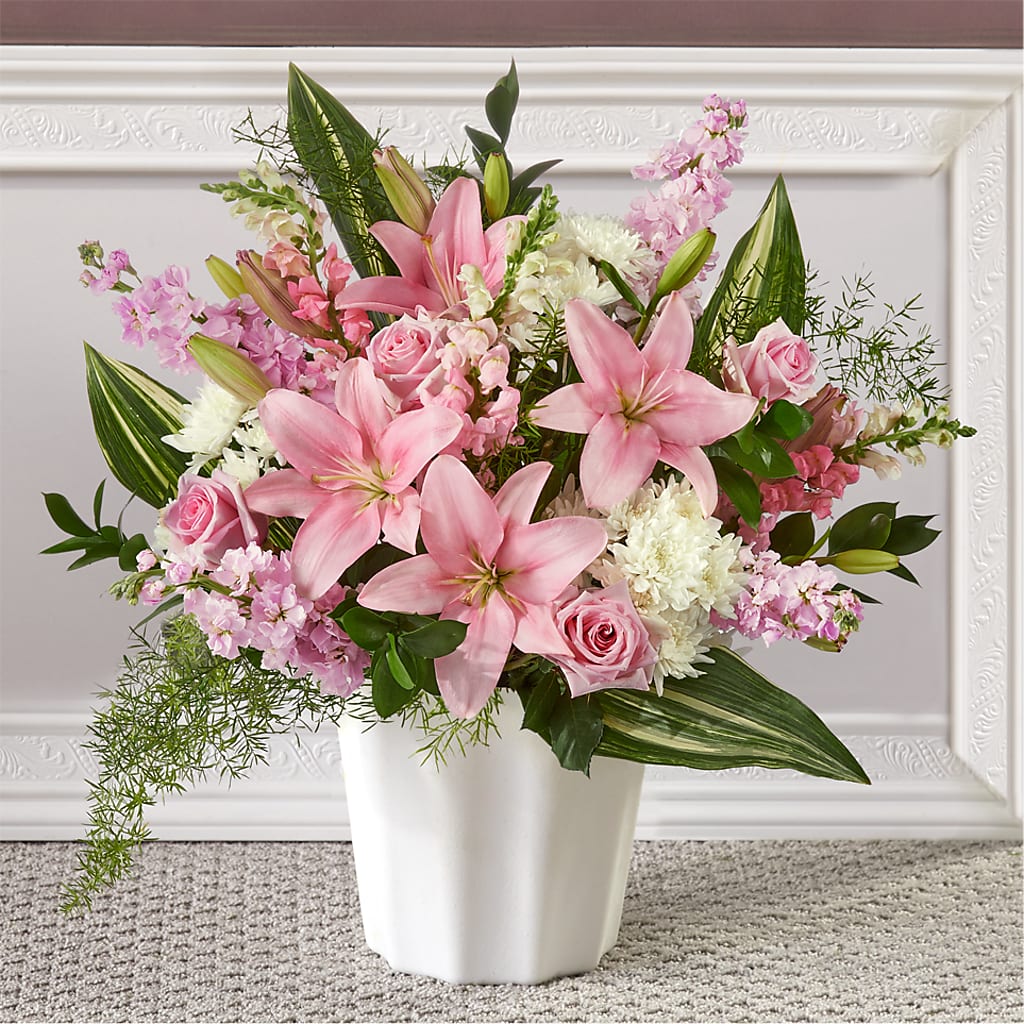 Simply Serene Floor Basket – Elise Flowers, Tamarac FL