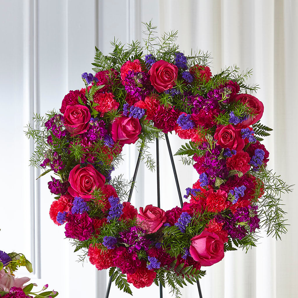 Calming Colors Wreath – Elise Flowers, Tamarac FL