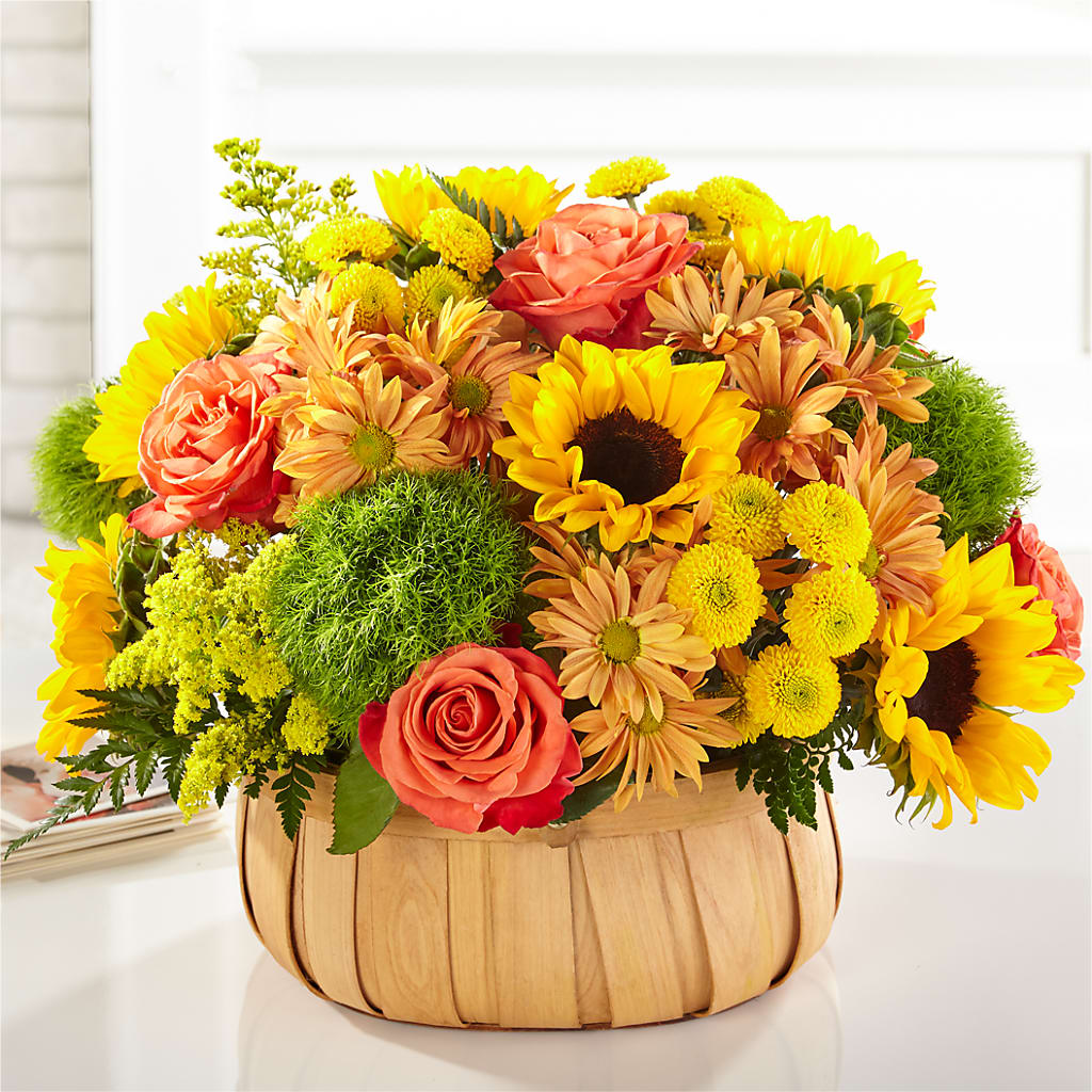Harvest Sunflower Basket – Elise Flowers, Tamarac FL