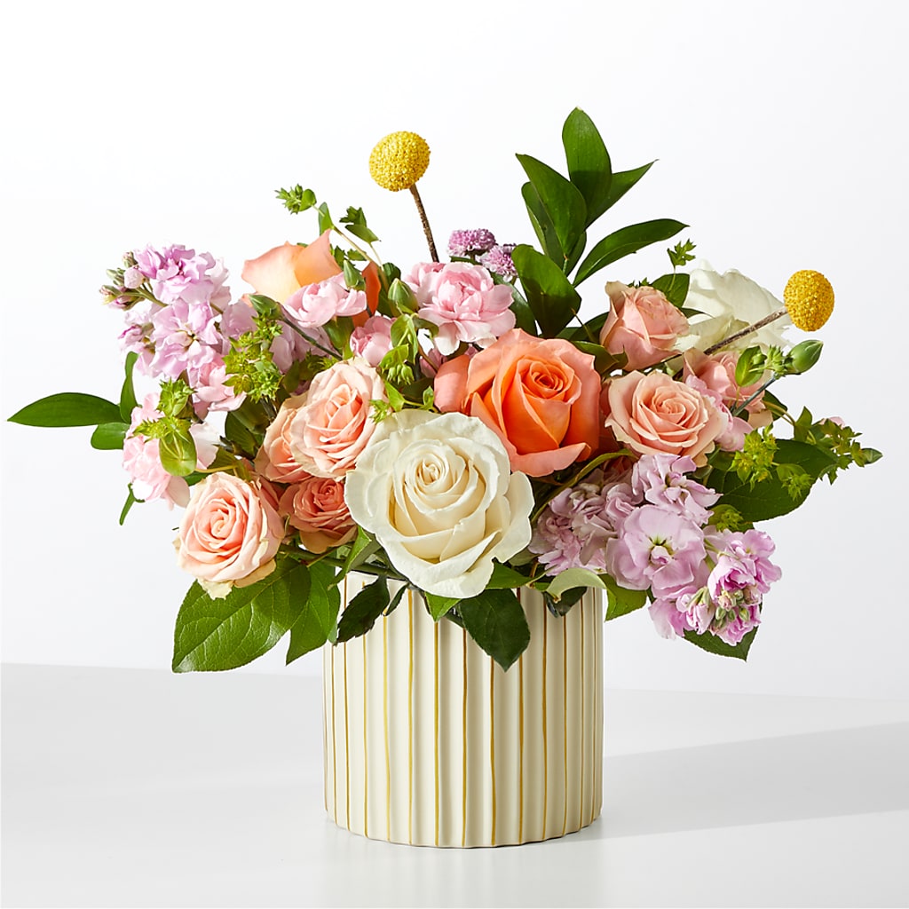 French Market Bouquet with Ivory Vase – Elise Flowers, Tamarac FL