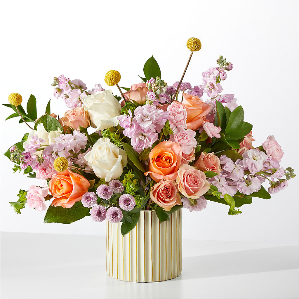 French Market Bouquet with Ivory Vase – Elise Flowers, Tamarac FL