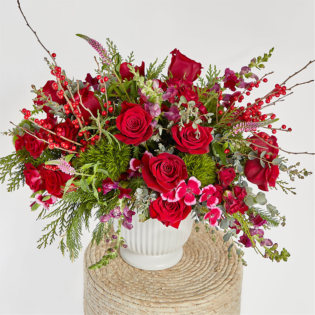 Big Red Bow Bouquet –  Elise Flowers, Tamarac FL