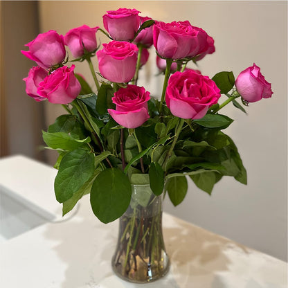 Long Stem Pink Rose Bouquet –  Elise Flowers, Tamarac FL