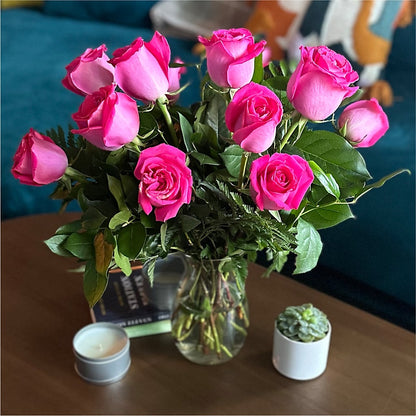 Long Stem Pink Rose Bouquet –  Elise Flowers, Tamarac FL