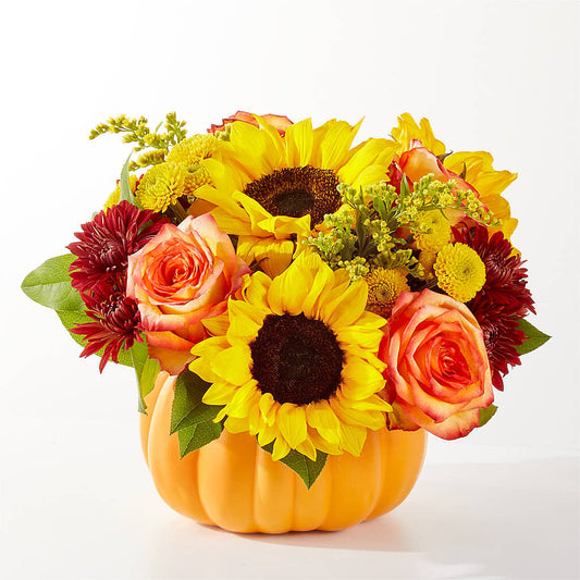 Golden Gourd Pumpkin Bouquet –  Elise Flowers, Tamarac FL