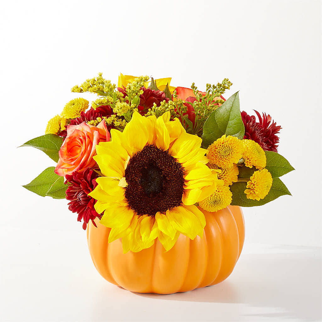 Golden Gourd Pumpkin Bouquet –  Elise Flowers, Tamarac FL