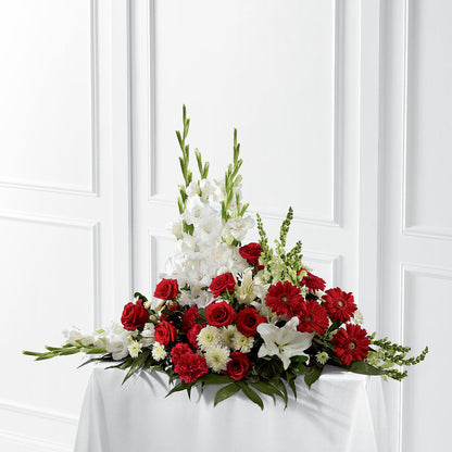 Crimson & White Arrangement –  Elise Flowers, Tamarac FL
