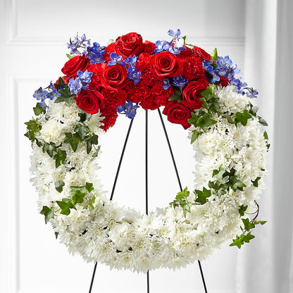Patriotic Passion Wreath –  Elise Flowers, Tamarac FL