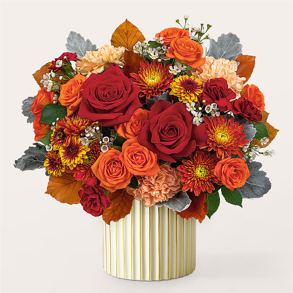 Merlot Bouquet with Ivory Vase –  Elise Flowers, Tamarac FL
