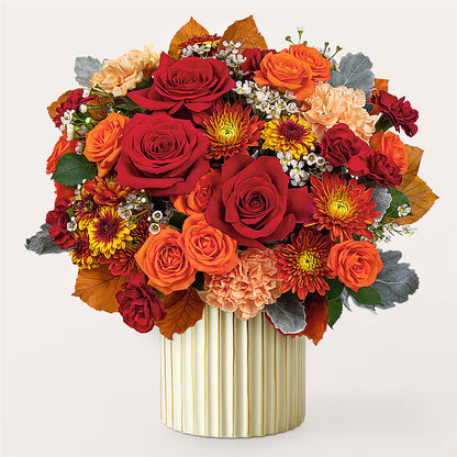 Merlot Bouquet with Ivory Vase –  Elise Flowers, Tamarac FL